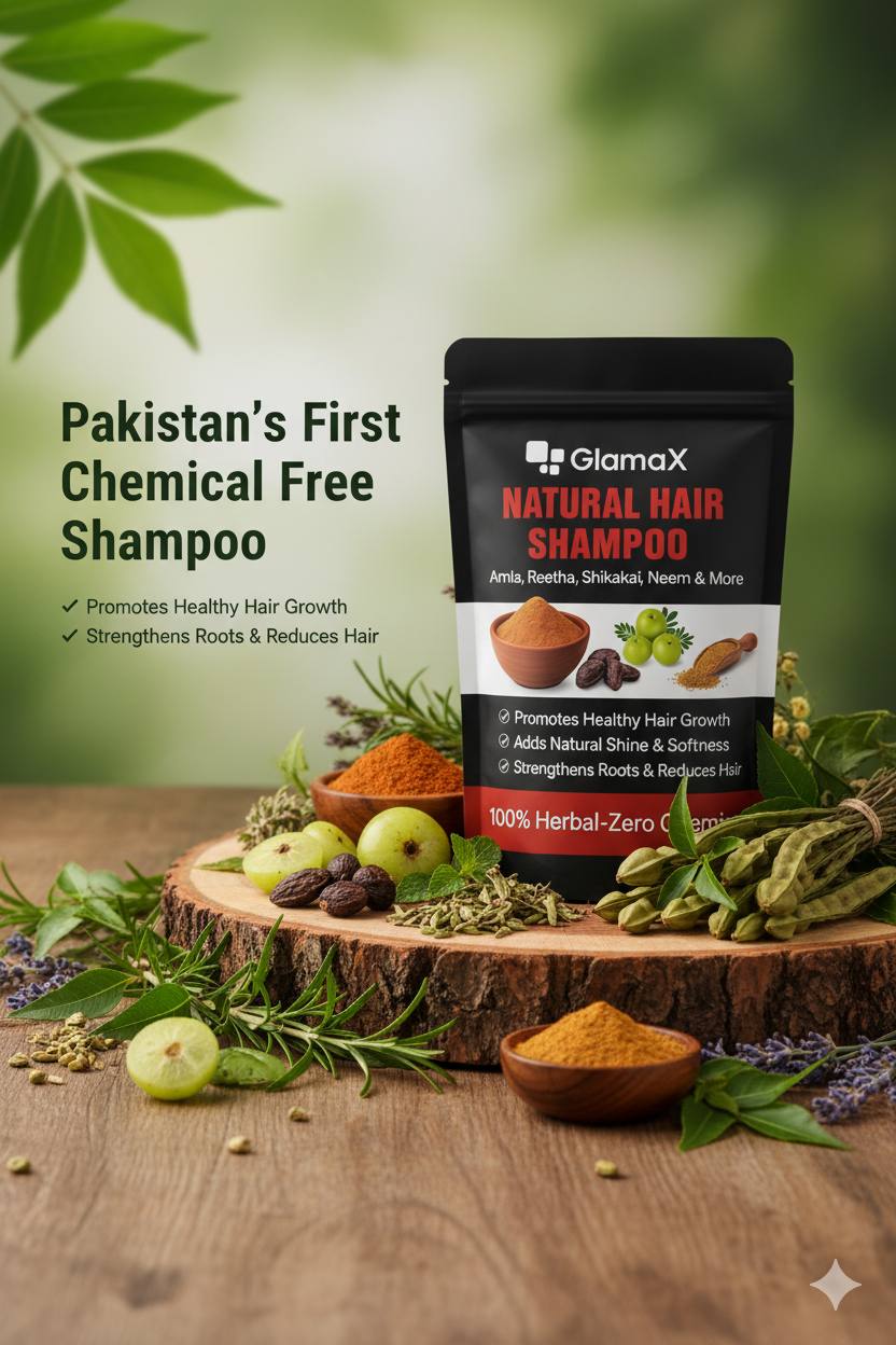 Natural Hair Shampoo in Pakistan | Glamax Beauty – 100% Herbal Shampoo - Sulphate Free Shampoo - Zero Chemical Shampoo