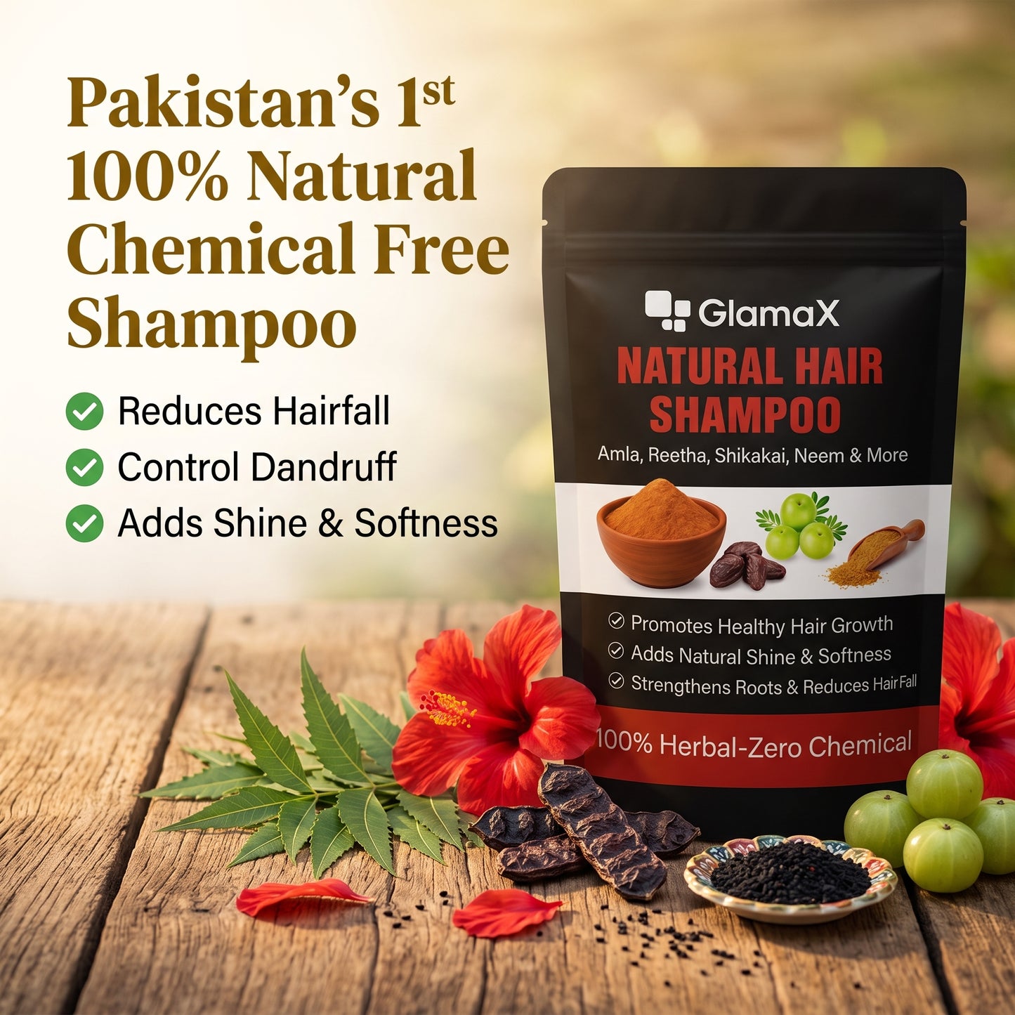Natural Hair Shampoo –  Best For Hairfall, Dandruff & Dull Hair - Only Natural Zero Chemical Shampoo